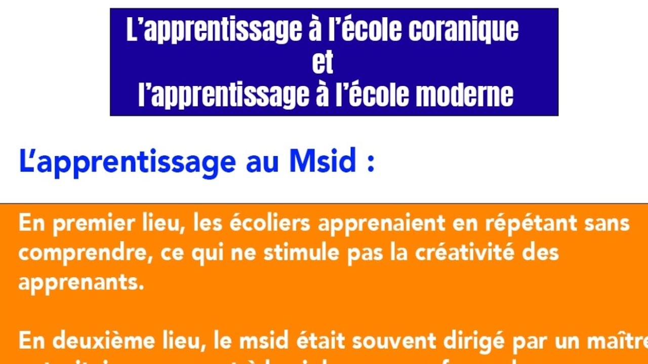 ’PRODUCTION ÉCRITE l'apprentissage à l’école moderne et l'apprentissage au Msid-Expression écrite