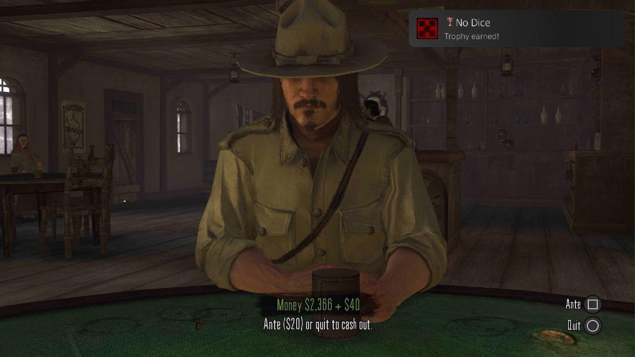 Red Dead Redemption PS5 Win Liar's Dice Without Losing a Die - No Dice Trophy