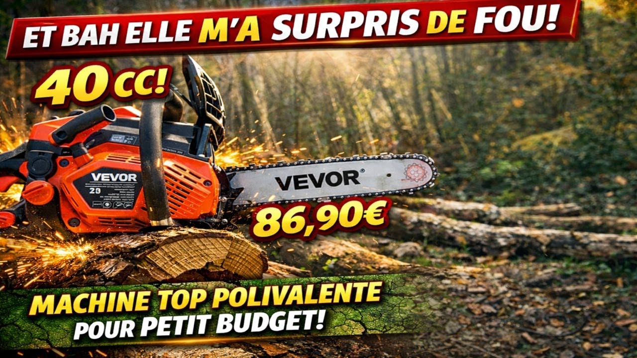 🪵🔥😱 Cette tronçonneuse VEVOR (40cc) à moins de 90€ m’a BLUFFÉ ! 💥💶🪚