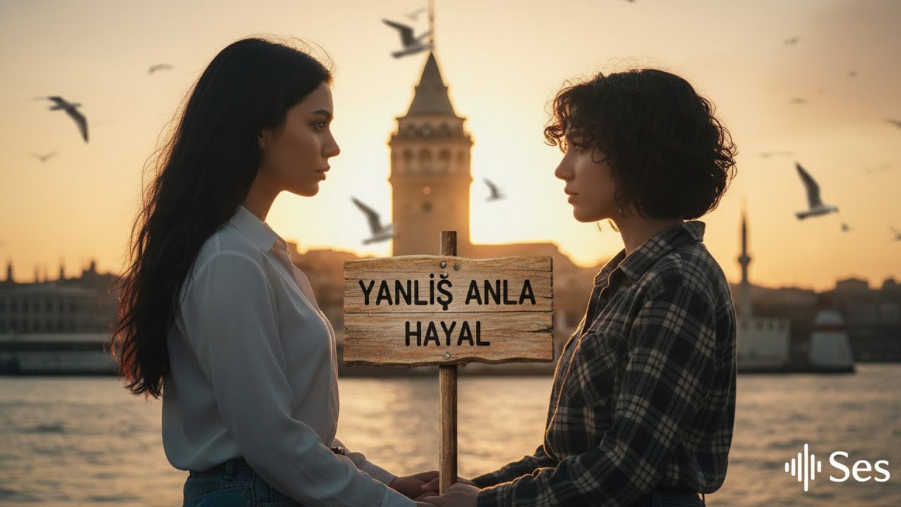 YANLIŞ ANLAMA / HAYALİki genç Türk kadını, biri uzun siyah saçlı Elif, diğeri kısa kıvırcık saçlı