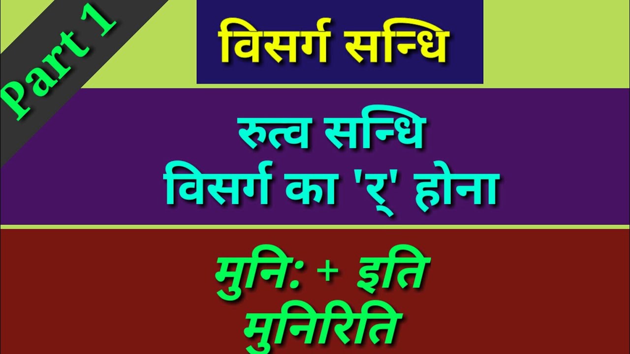 रुत्व विसर्ग सन्धि Rutwa Visarga sandhi