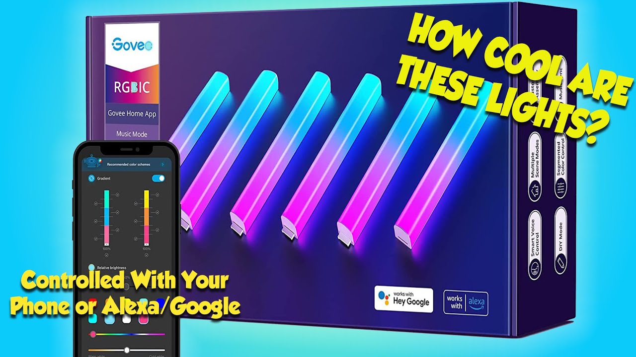 Светодиодные настенные светильники Govee Glide Lively с интеллектуальным RGBIC-светильником и инт...
