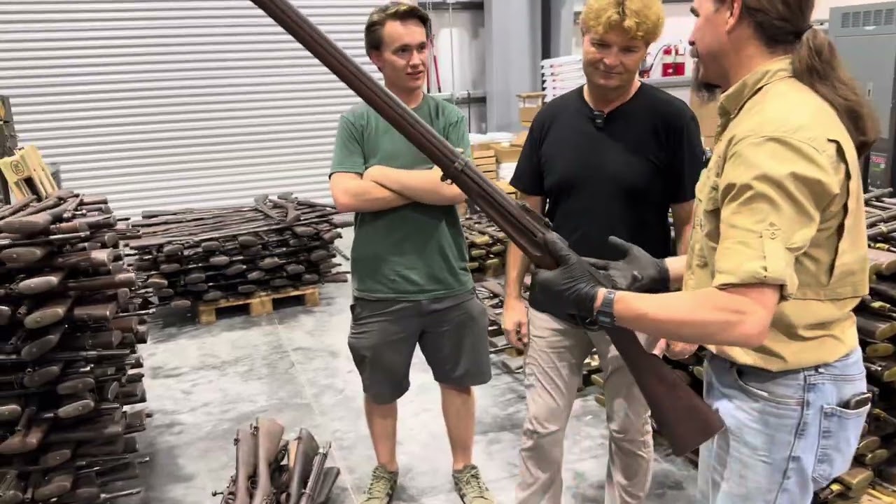 Ian McCollum with Forgotten Weapons at RTI unboxing French Chassepot-Gras rifles. 