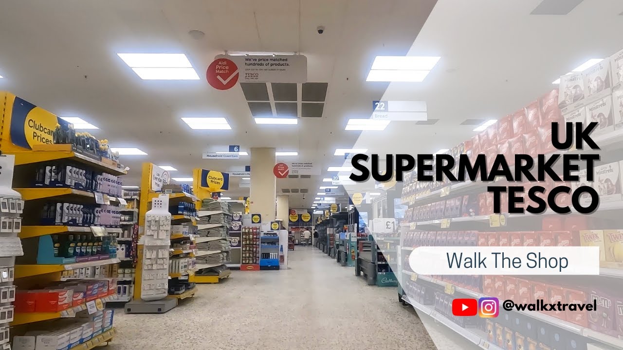 [4k] UK Supermarket Tesco Superstore store browse | London | Walk the Shops | @walkxtravel