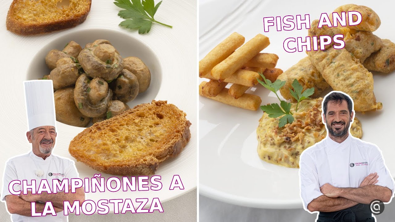 FISH and CHIPS y CHAMPIÑONES  a la mostaza con Joseba y Karlos Arguiñano // Cocina Abierta