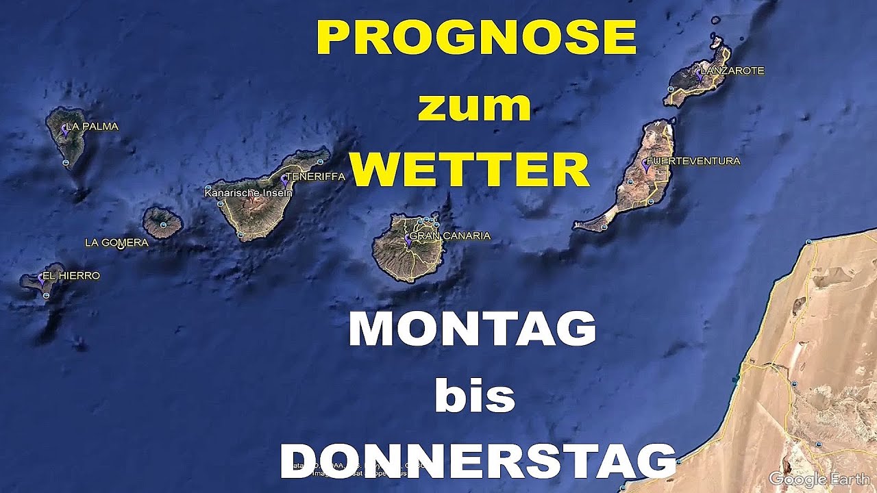 Canarias Kanaren Wetter aktuell 18.01.2025 Das Kanaren-Wetter von Montag 19.1. bis Donnerstag 22.1.