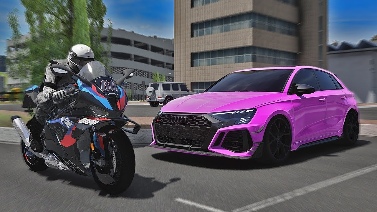 BMW S1000RR VS AUDI RS3 À +400KM/H SUR L'AUTOROUTE | ASSETTO CORSA - MOD TRAFFIC