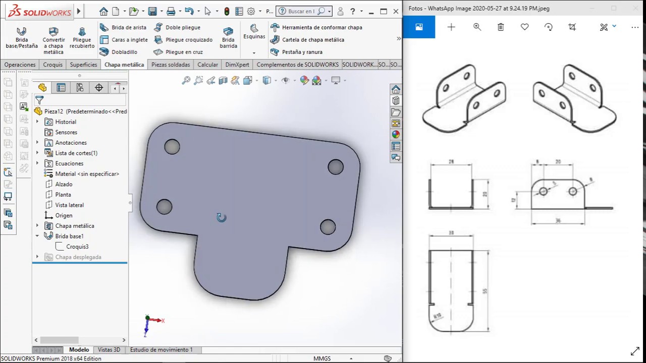 SolidWorks Chapa Metálica Básico 