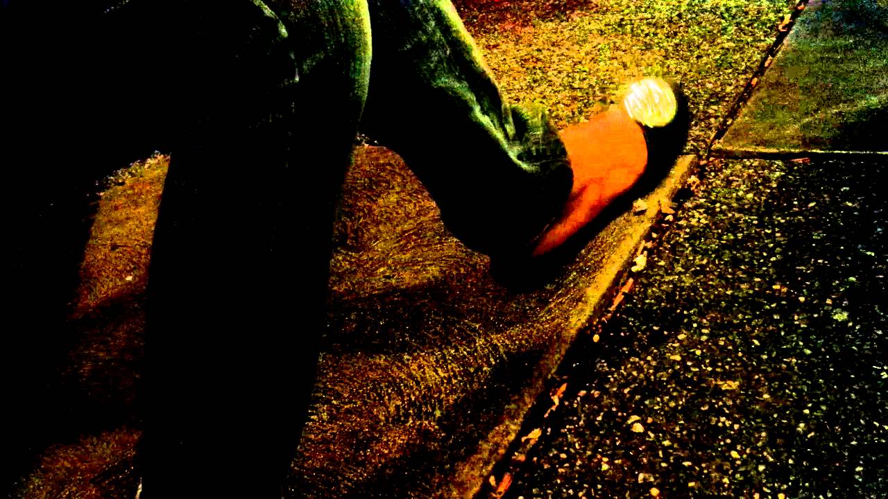 Diva Long Legs black flats at bus stop