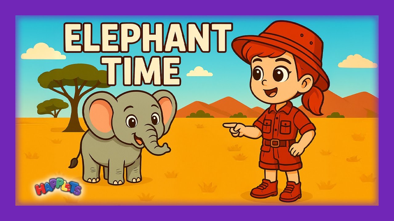 Learn about Elephants for Toddlers | An Original Happlet Cartoon | Toddler Songs