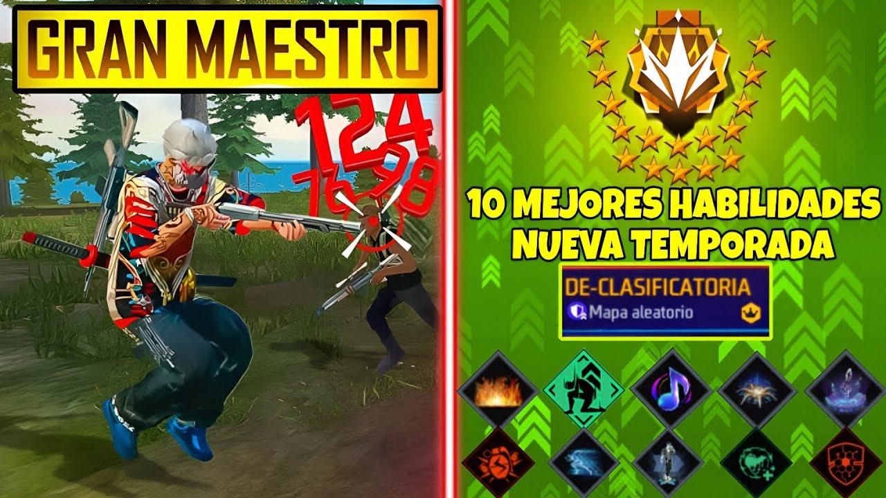 10 MEJORES HABILIDADES PARA LA NUEVA TEMPORADA DE-CLASIFICATORIA🤩 SUBE A MESTRO FÁCIL 🤯 FREE FIRE