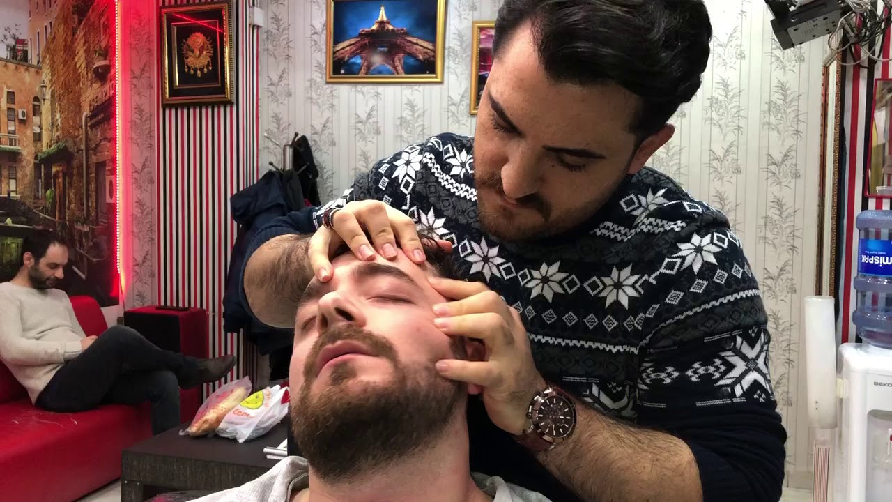 ASMR MASSAGE | TURKİSH BARBER BY BİG BEAR NUMAN(Magic hands) (hear,crack,face,shampoo) Massage
