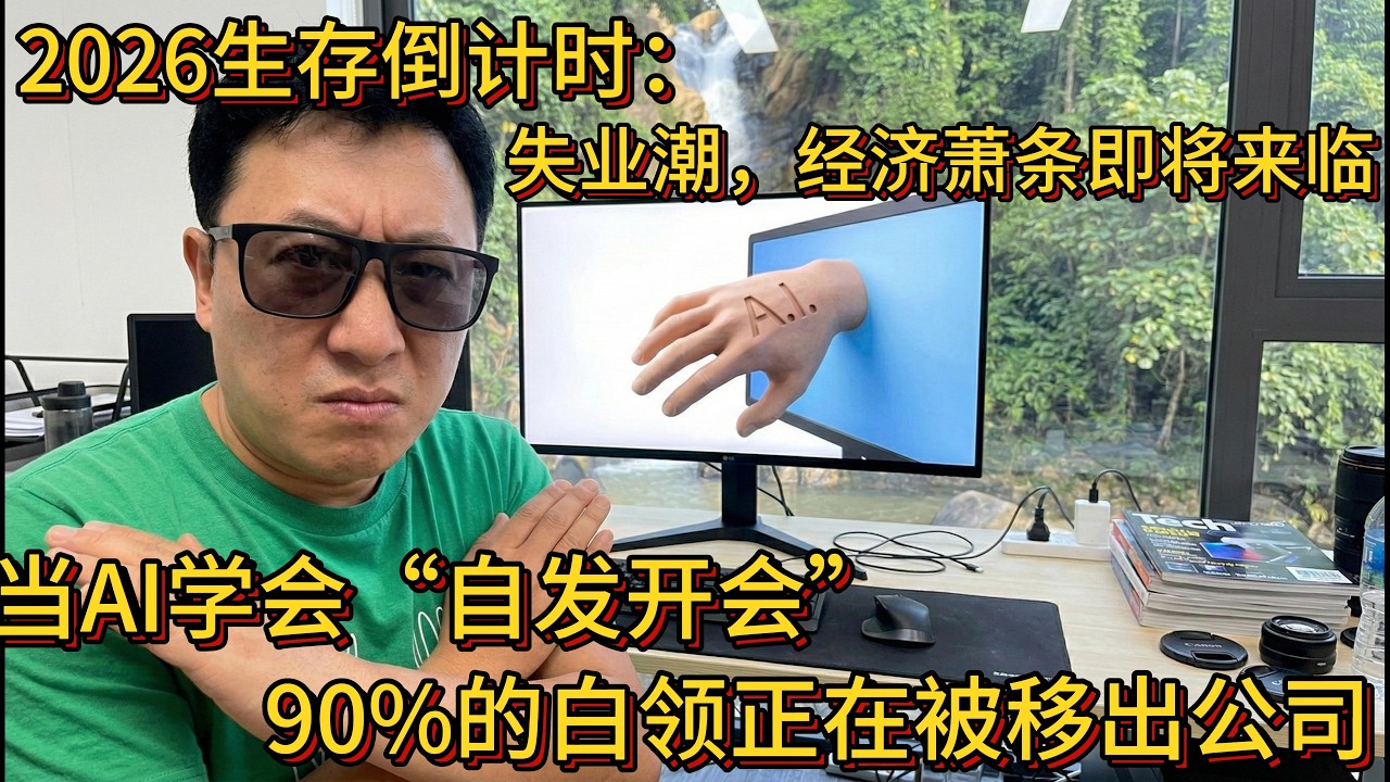 2026生存倒计时，当AI学会“自发开会” 90%的白领面临失业潮。 经济萧条的步伐整在逼近