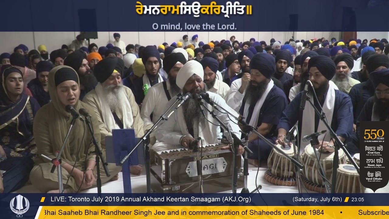 124 Toronto July 2019 Raensabaayee Keertan - Bhai Ravinder Singh Jee Delhi