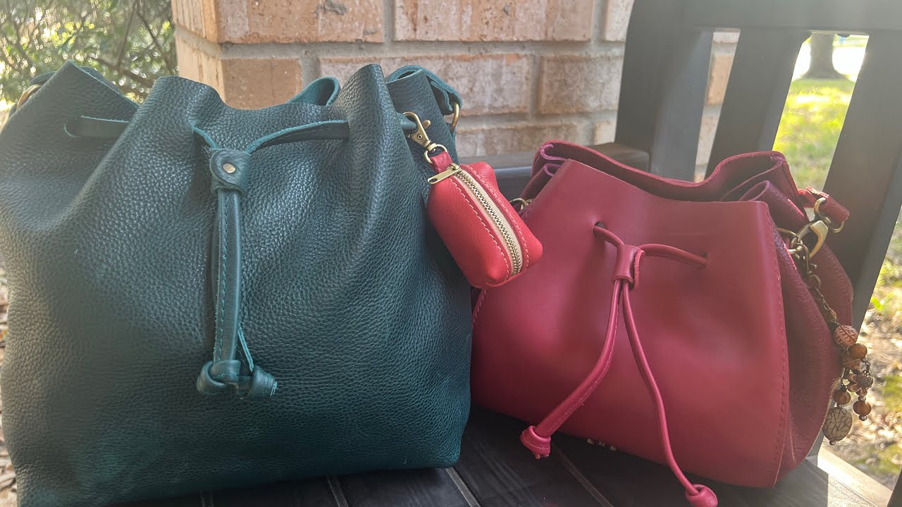 Portland Leather Large Lagoon Bucket & Nest Bucket Berry Good 