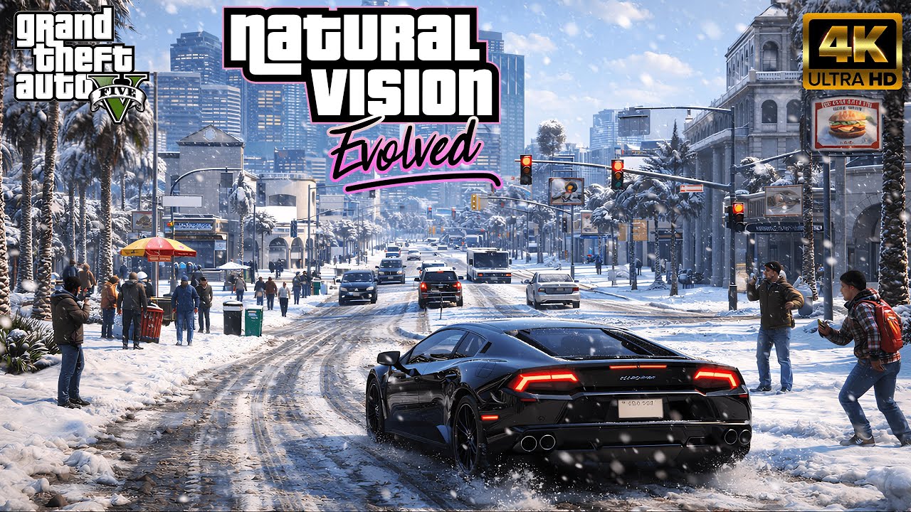 Snow Falls on Los Santos | GTA 5 HEAVY SNOWSTORM