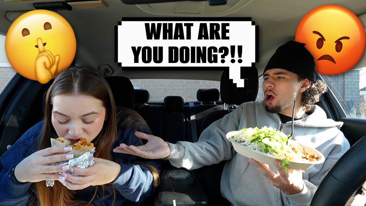 BUYING MY BOYFRIEND FOOD AND EATING ALL OF IT ON HIM!! *FUNNY*