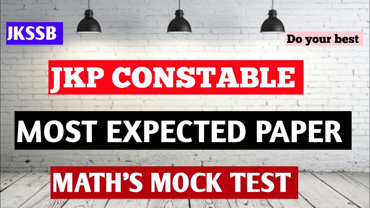 Jkp Maths Mock Test Jkssb New questions