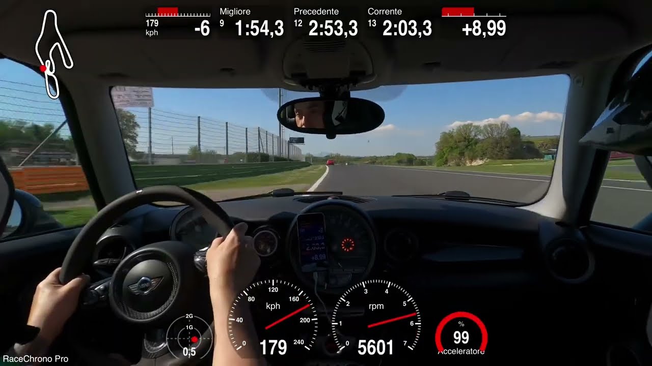 Mini Cooper S R56,Vallelunga 14 Aprile 2024,un giro con passeggero,clima e un po’ di traffico,35º!😅
