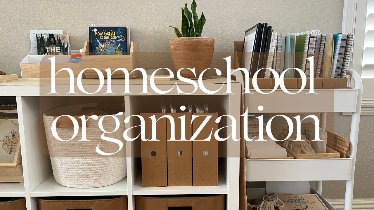 Organizing Our Homeschool Space | @TheGoodandtheBeautiful | 2nd Grade 1st Grade Preschool Fam of Six