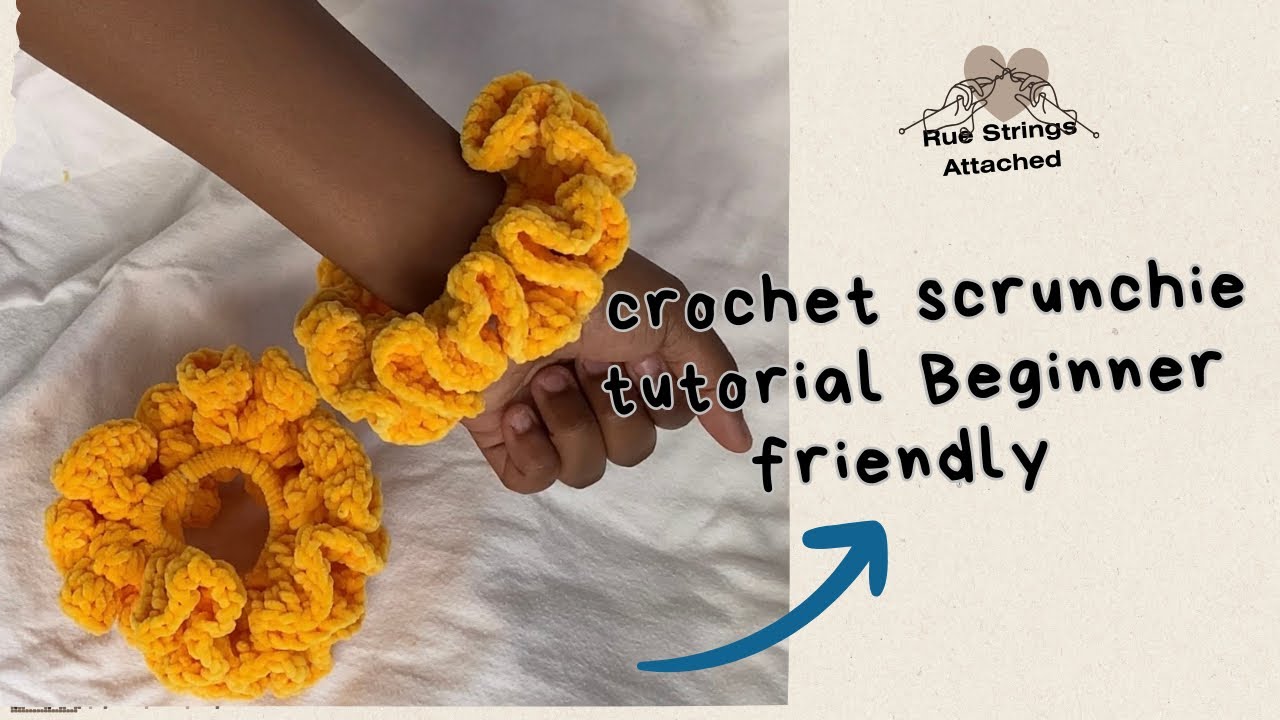 crochet scrunchie tutorial beginner friendly
