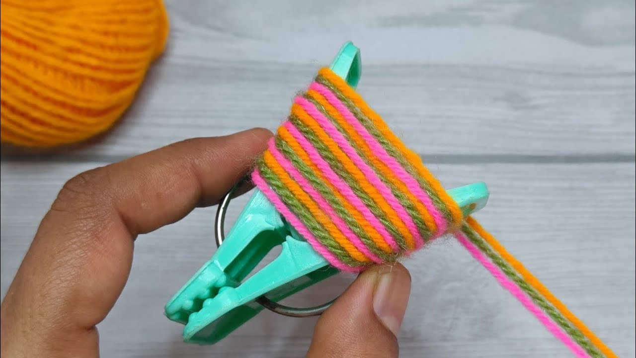 3 Superb Woolen Yarn Flower making ideas with Cloth Pin | Easy Sewing Hack