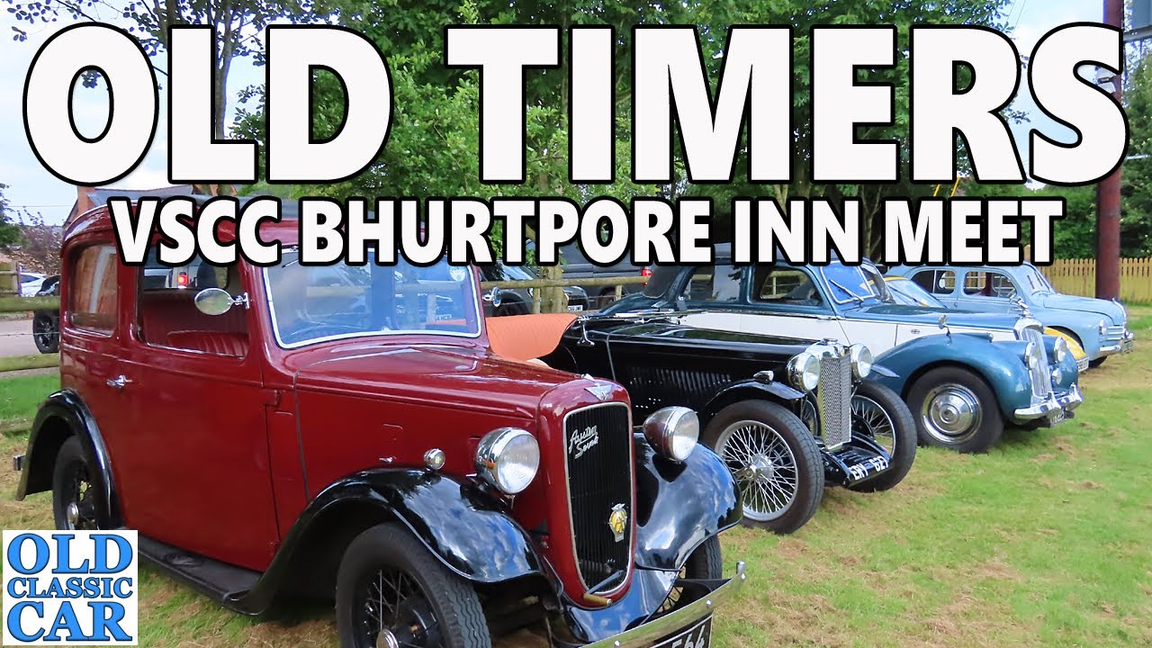 КЛАССИЧЕСКИЕ И ВИНТАЖНЫЕ автомобили на автовстрече в VSCC Bhurtpore Inn в Чешире