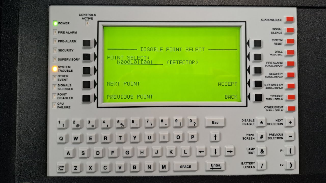 Как включить/отключить устройство на Notifier NFS2-3030