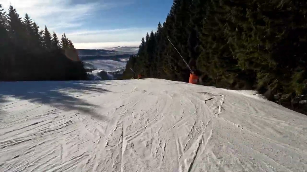 Rokytnica czechy zjazd niebieskim stokiem Lysá hora 1310m.n.p.m  22.01.2025