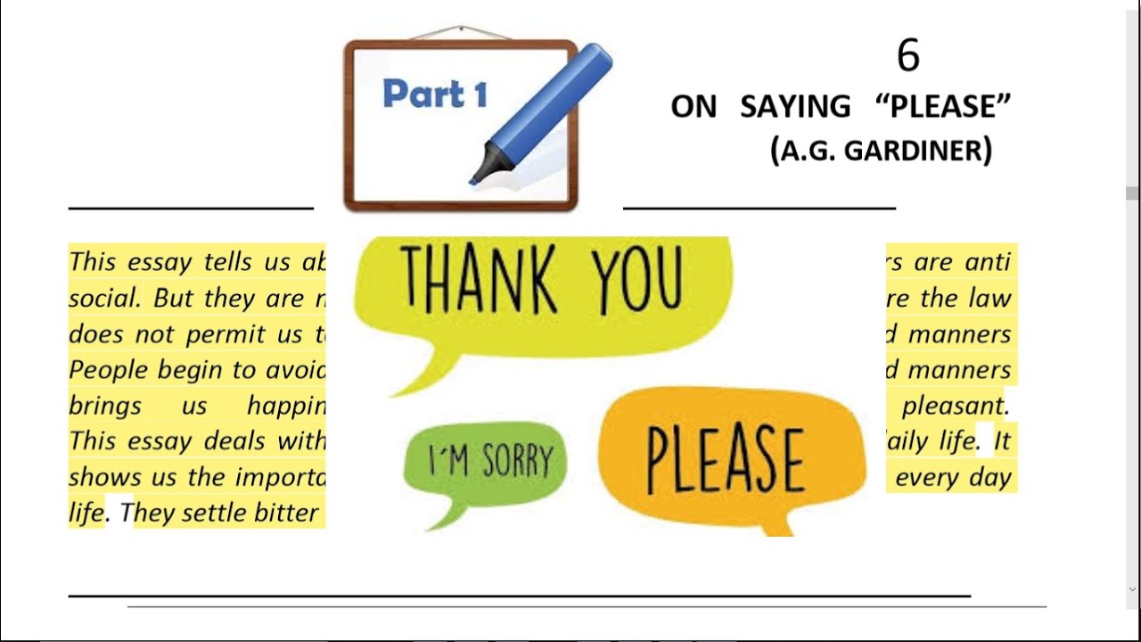On Saying Please (Part 1)