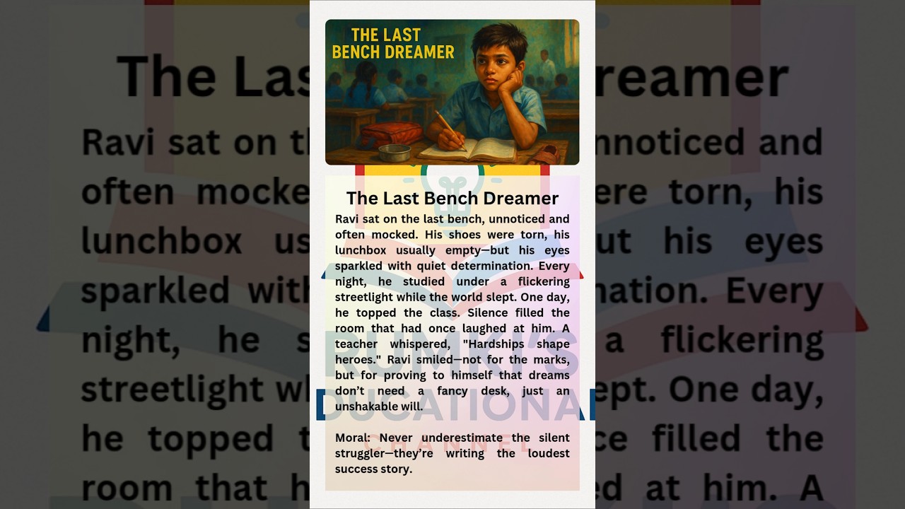 The Last Bench Dreamer | Short Stories #rumkiseducationalchannel #cbse #icse #education #learn