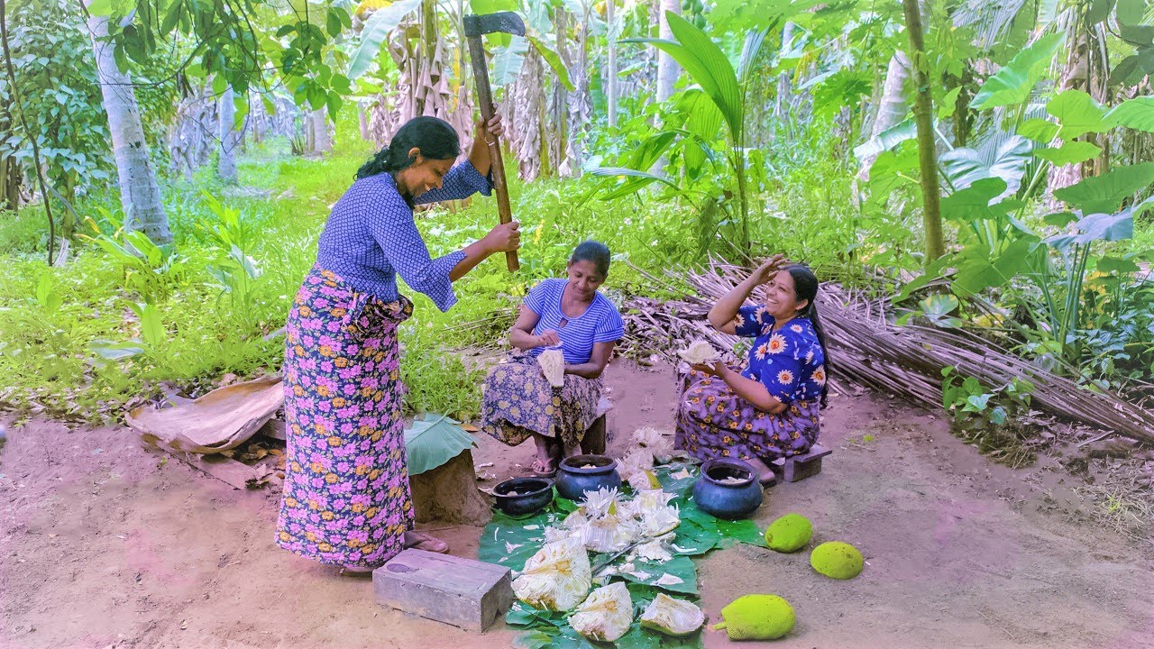 Savory Jackfruit!! mixed Coconut You'll Crave! Cooking fish gravy and village food| Mali