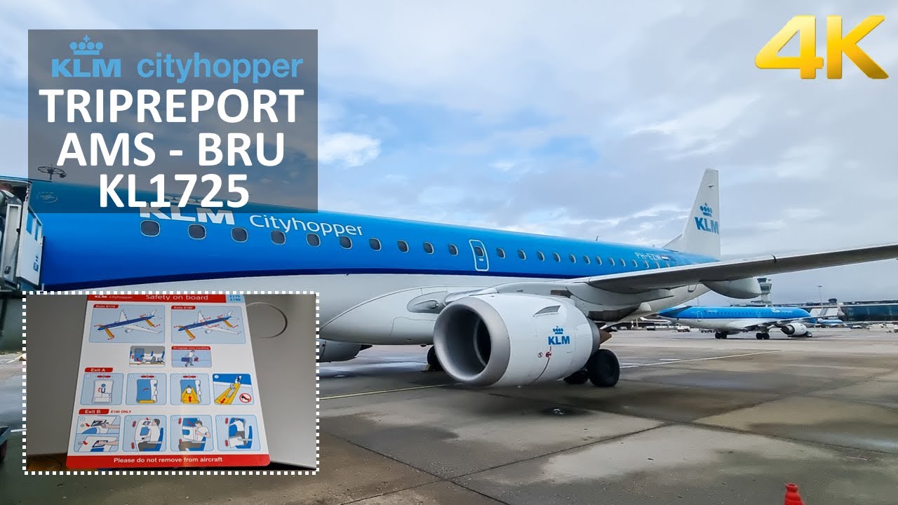 ✈ [4K] TRIPREPORT | KLM Cityhopper | Embraer 190 | Amsterdam - Brussels  | Economy Class