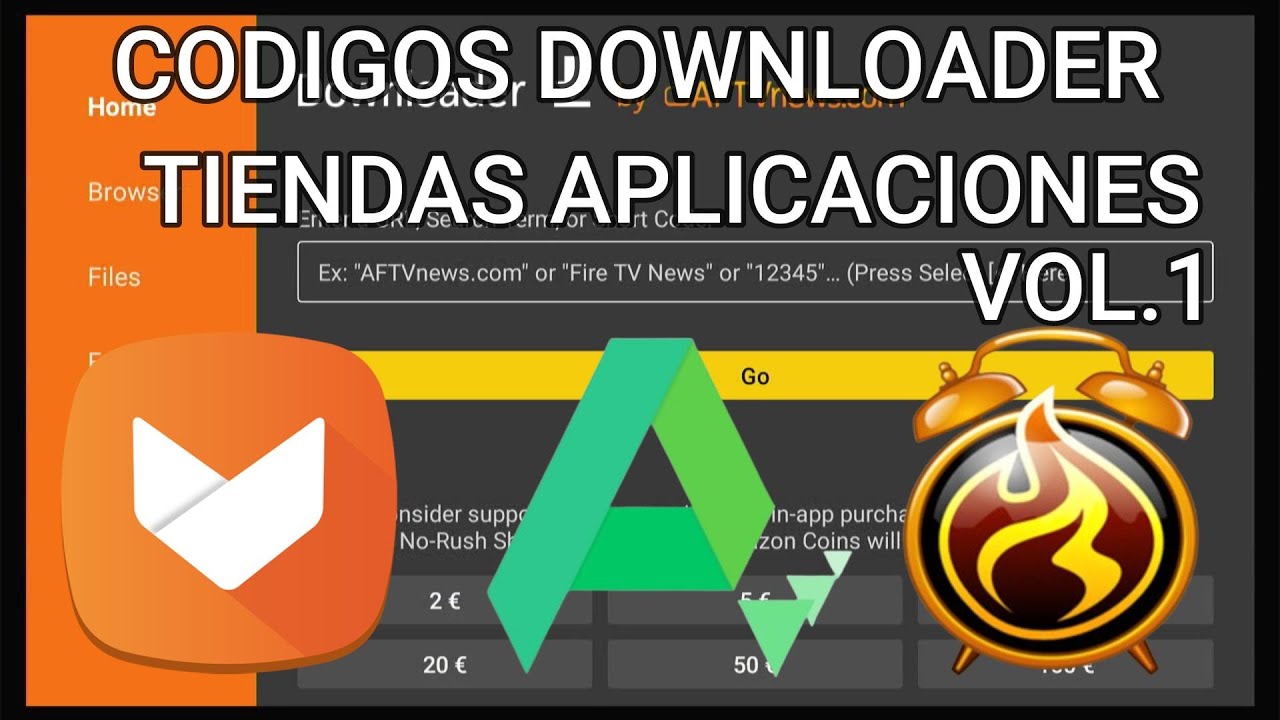MEJORES CODIGOS DOWNLOADER, CODIGOS PARA TIENDAS DE APLICACIONES VOL1.PARA FIRE TV Y ANDROID TV.