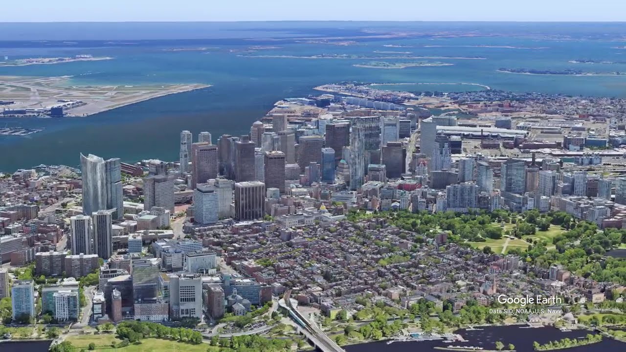 Boston Aerial View 3D  Stunning 4K Drone Tour of America's Historic City
