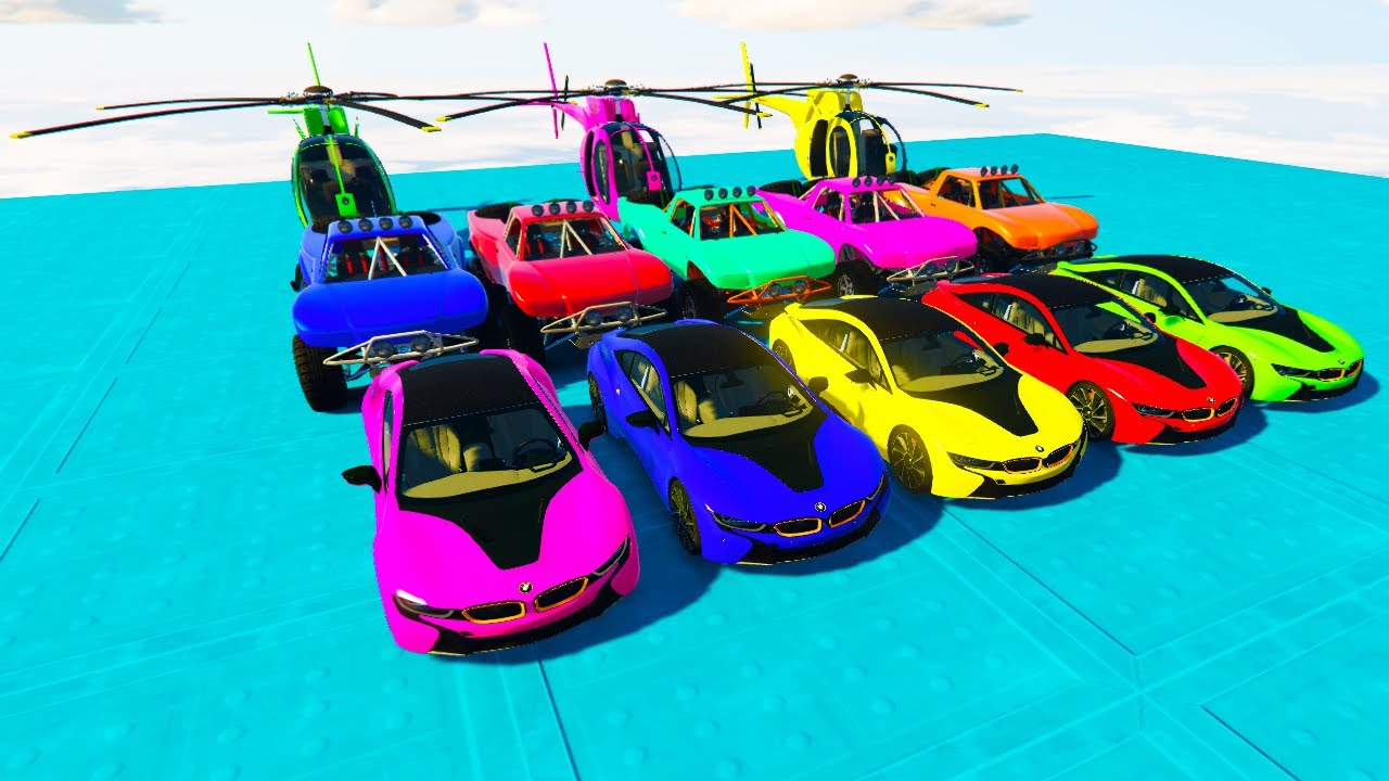 GTA V Super Stunt Car Racing Challenge By Trevor and Friends With Amazing SuperCars Planes and Boats