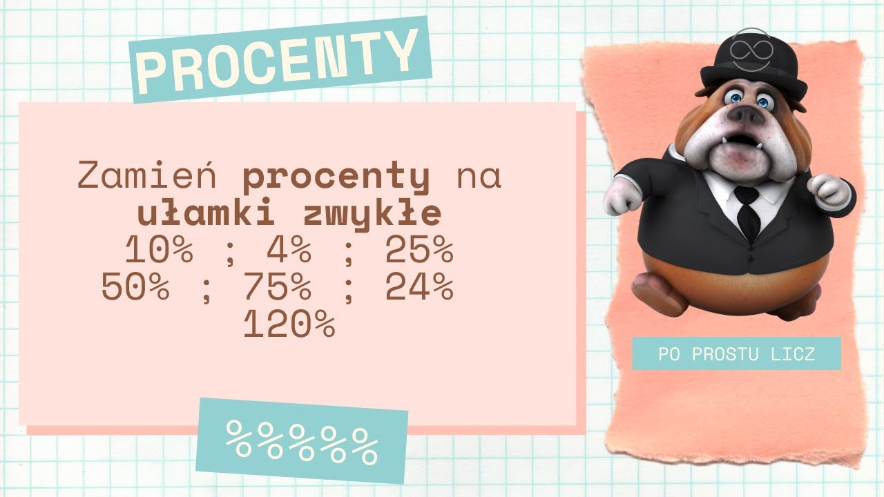 Zamień procenty na ułamki zwykłe