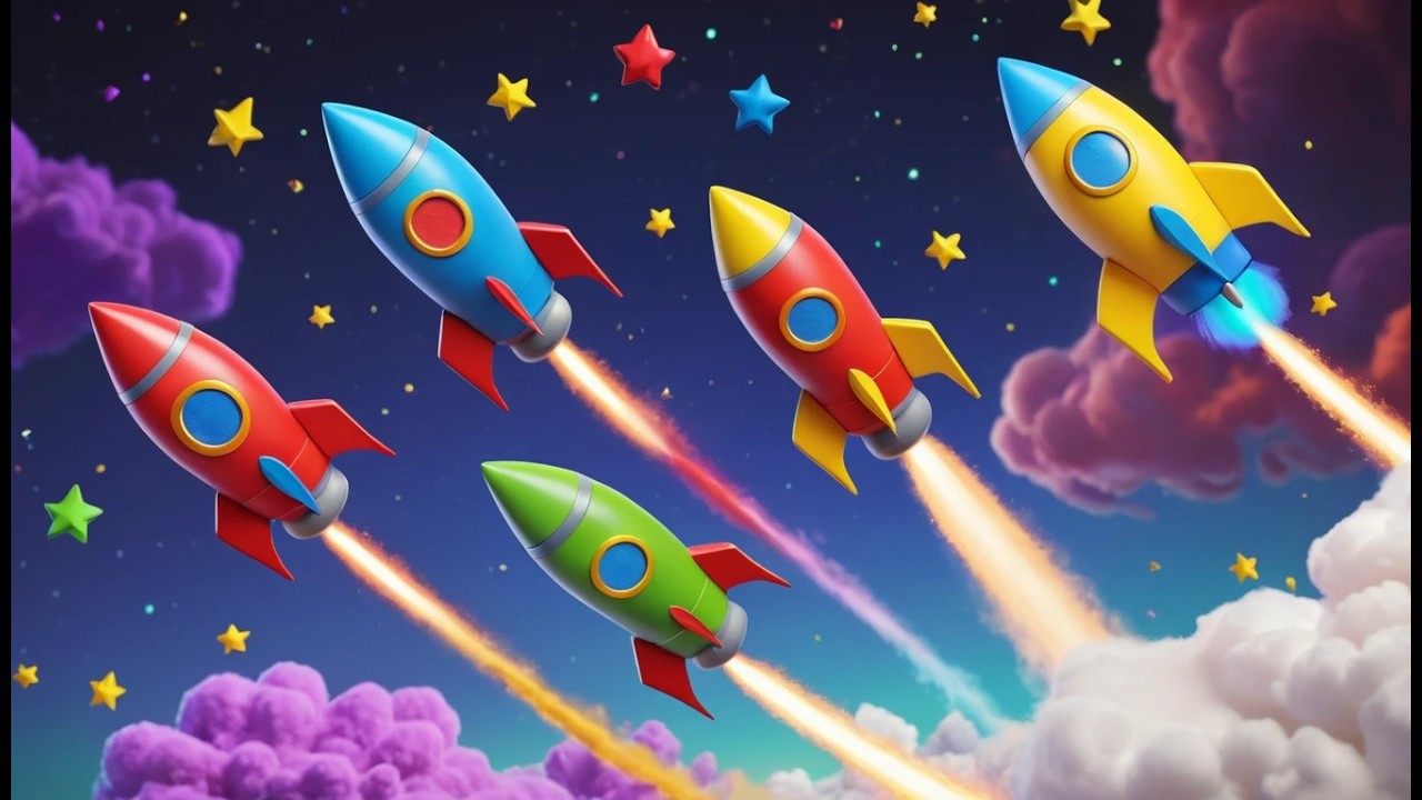 Five Little Toy Rockets Zoom Zoom Zoom | Fun Space Song & Counting for Kids