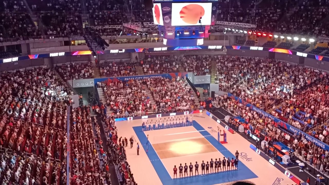 ITALY  AND JAPAN NATIONAL ANTHEM DURING VNL 2023 IN THE MALL OF ASIA ARENA PHILIPPINES
