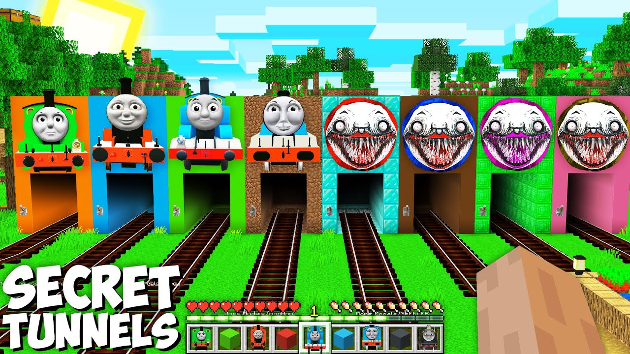 I Found LONGEST TUNNELS of THOMAS and FRIENDS Percy James & COLORED CHOO CHOO CHALRES in Minecraft !