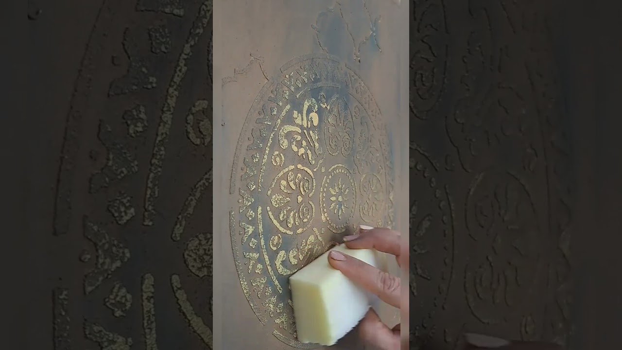 The magic of microcement #patina #microcement #satisfying #art #shorts #wallart #texture #پتینه