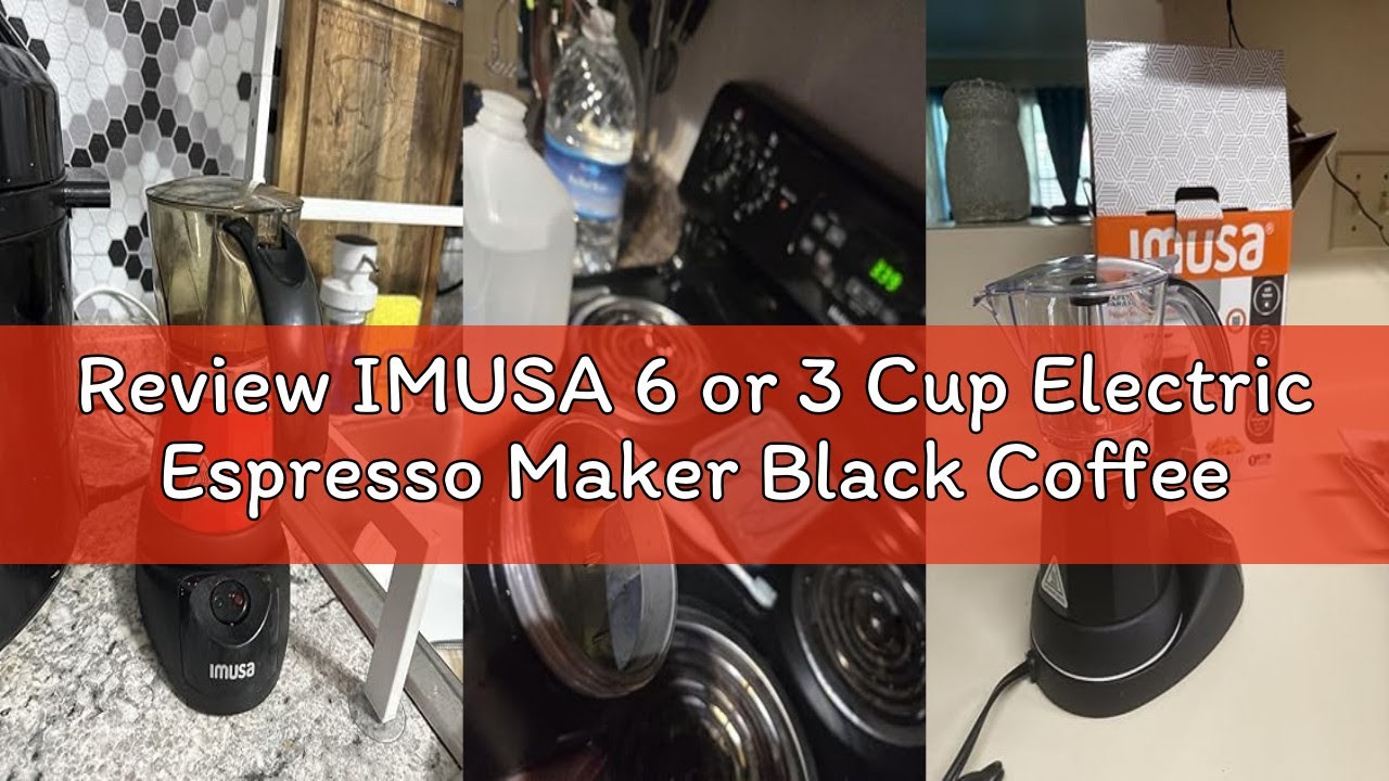 Review IMUSA 6 or 3 Cup Electric Espresso Maker Black Coffee Machine for Cuban Coffee, Moka and Espr