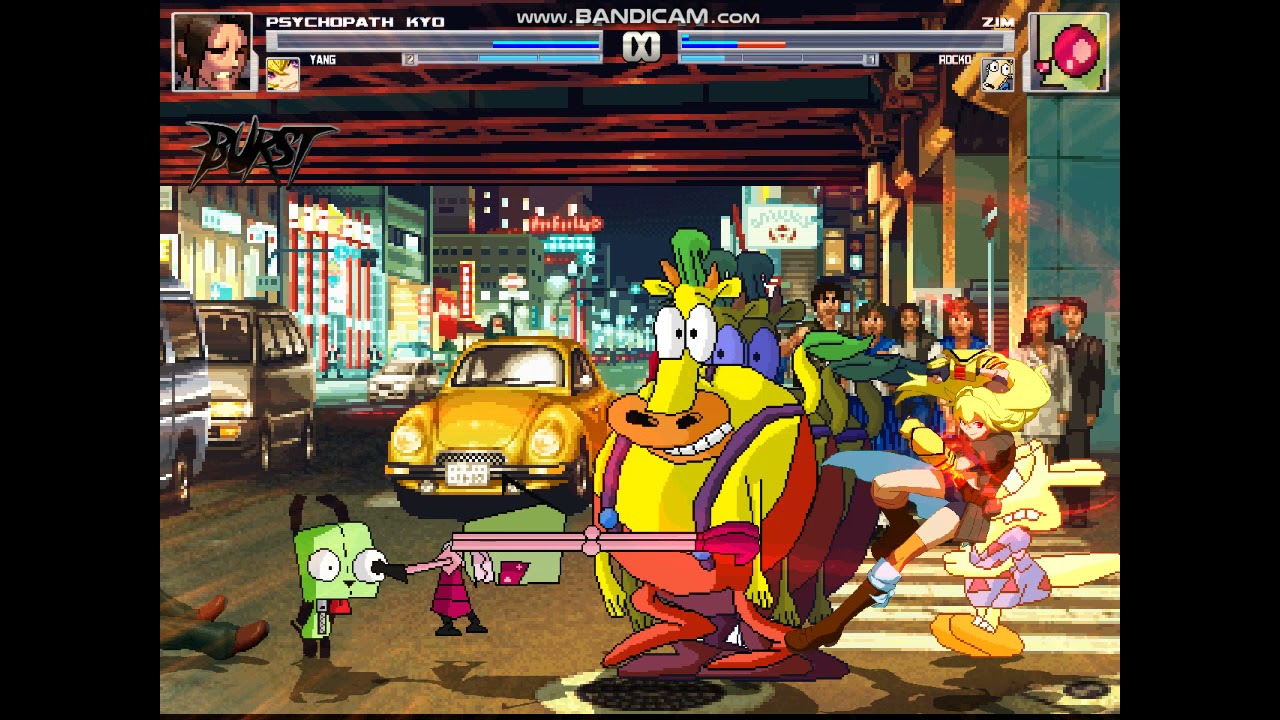 mugen-Psychopath Kyo and Yang Xiao Long VS Zim and Rocko