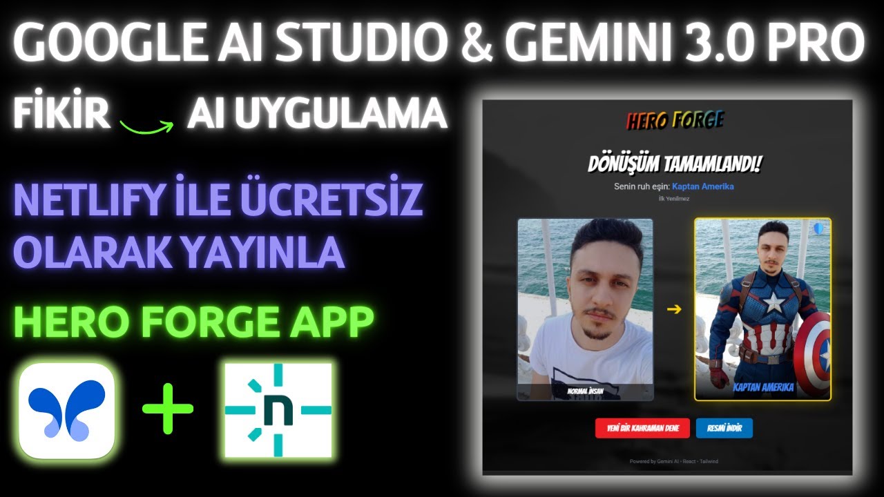 GOOGLE AI STUDIO & GEMINI 3.0: Tek Promptla AI Uygulaması Geliştir! (Netlify İle Ücretsiz Deploy)