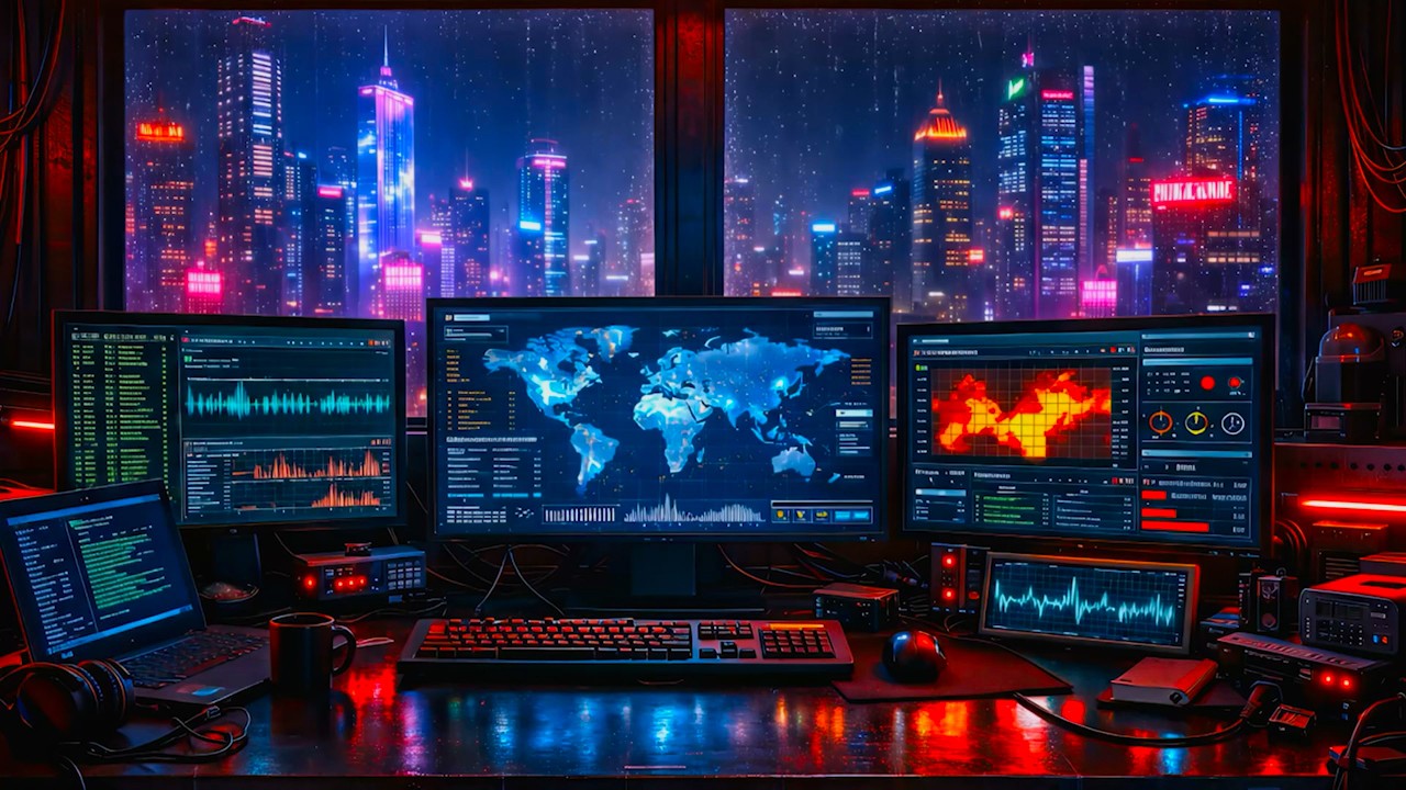 Intelligence Command Center 🌃 Deep Focus Coding Music | Night City Hacker Lab