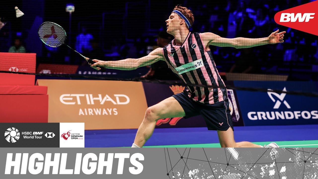 Anthony Sinisuka Ginting contends against defending champion Anders Antonsen