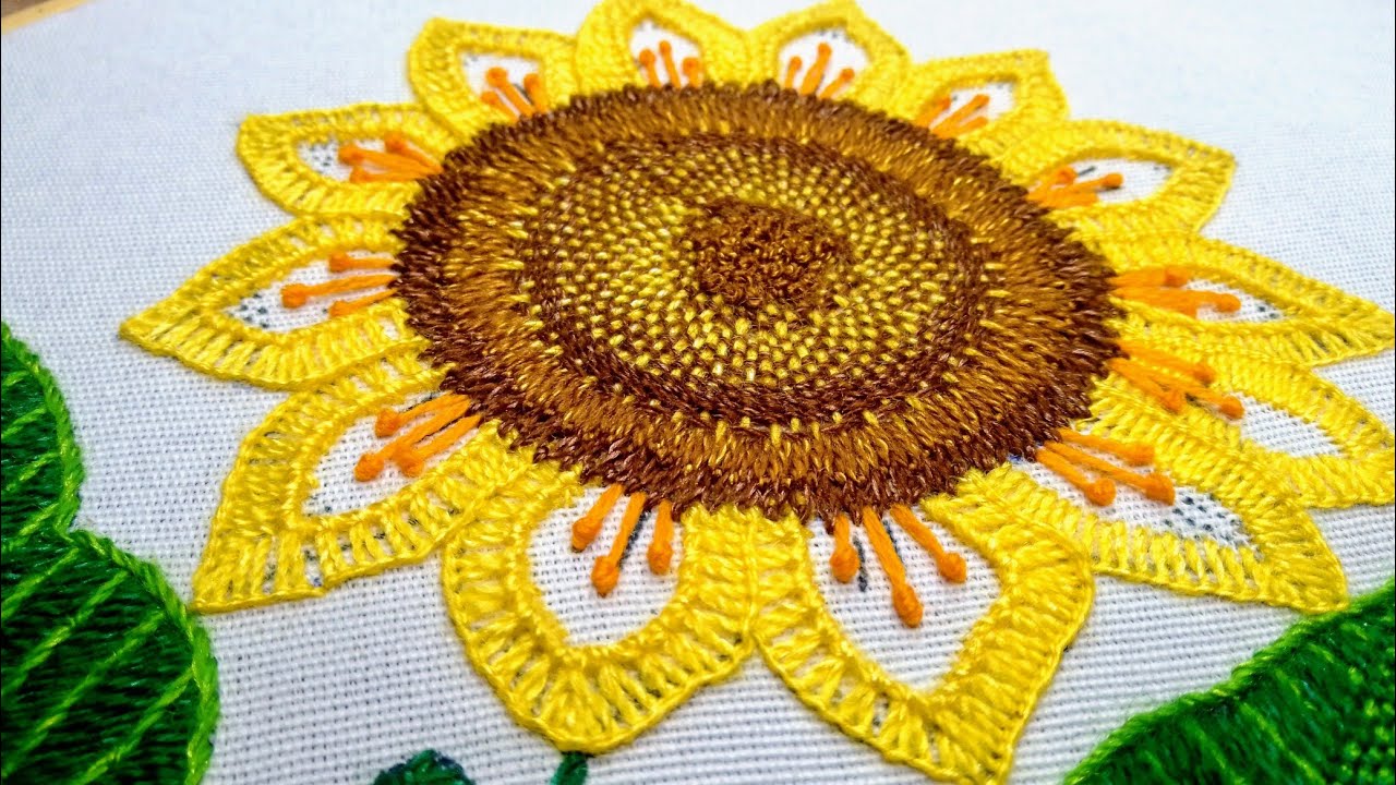 Puntada fantasía para girasoles 🌻