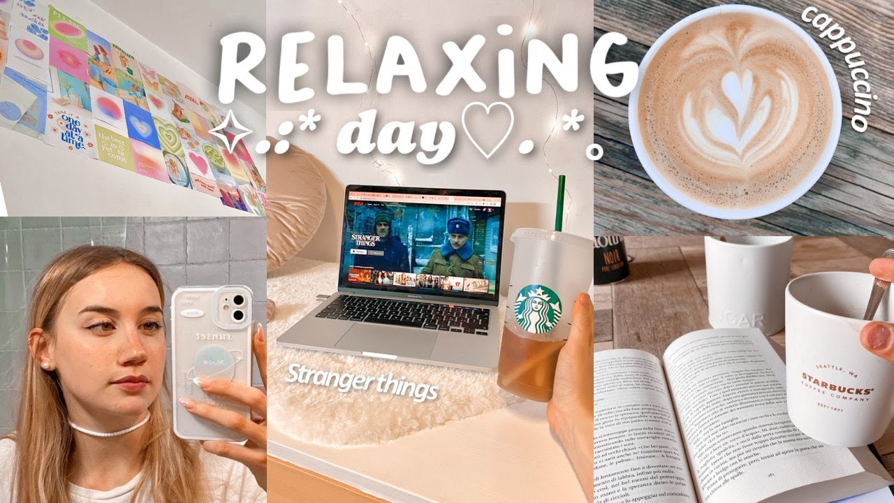 RELAXING DAY IN MY LIFE♡⋆｡ ∗°  rainy day, de- stress, reading a lot, cleaning🧚🏻💌