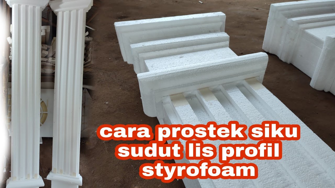 part 3 =} pillar garis garis || cara mudah  prostek siku sudut lis profil styrofoam..
