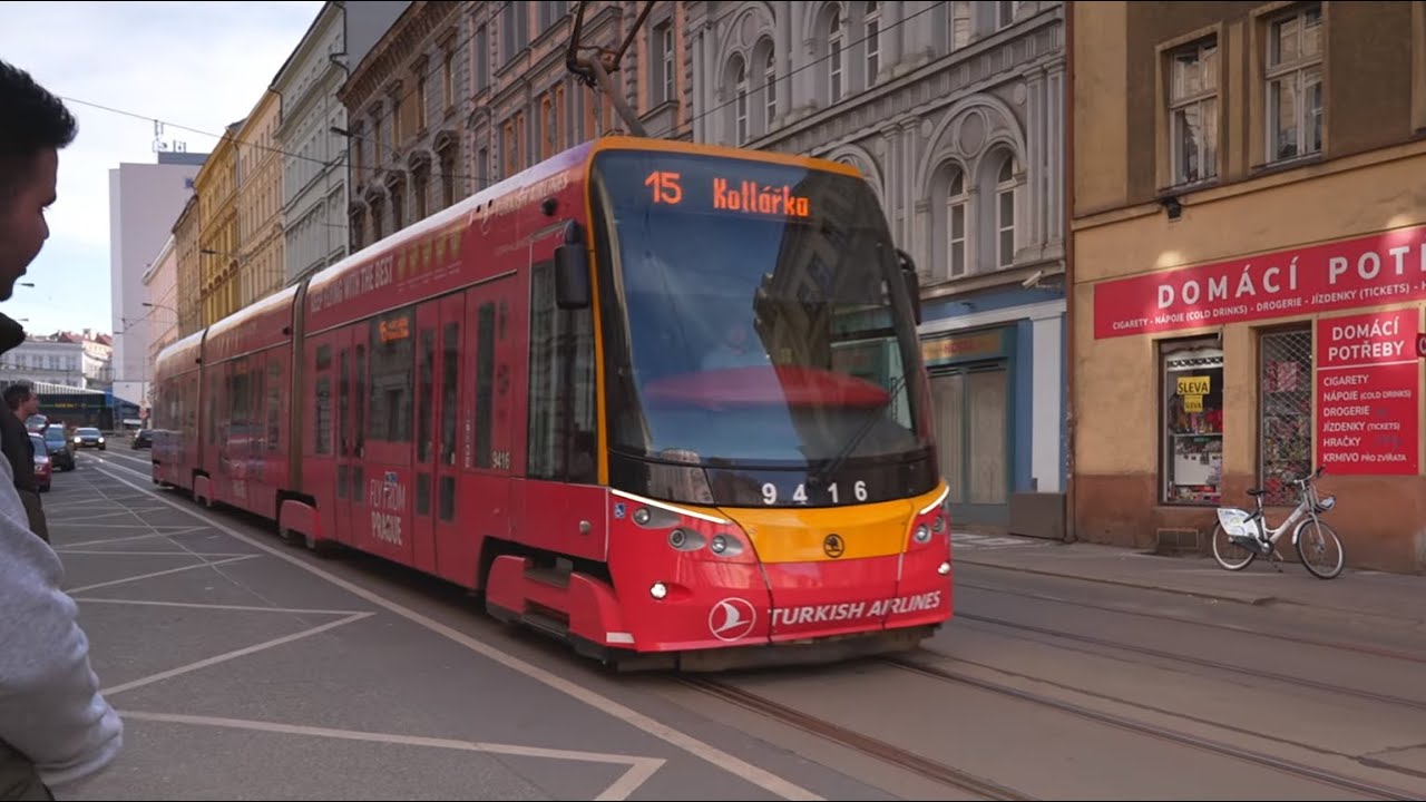 Czech Republic, Prague, tram 15 ride from Lipanská to Kotlarka